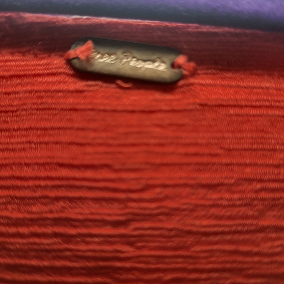 FP Faux-wrap Long Sleeve Top Flame Orange M Boho style blouse - Picture 9 of 9